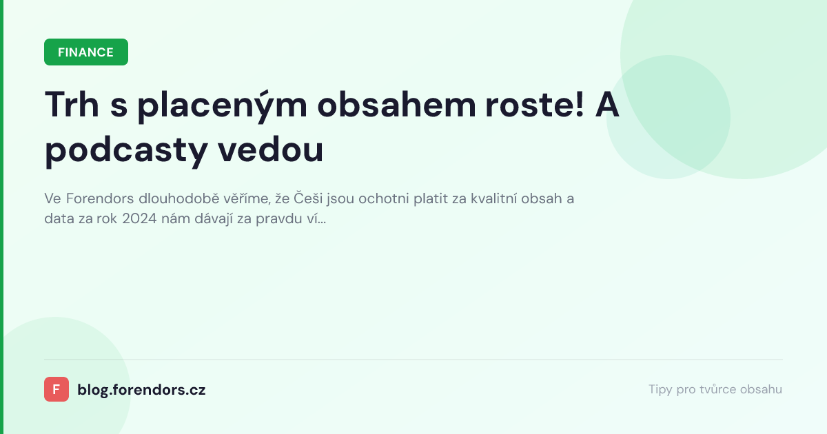 Trh s placeným obsahem roste! A podcasty vedou